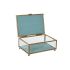 Casetă de Bijuterii DKD Home Decor 15 x 10 x 6 cm Geam Turquoise Albastru celest Fier (2 Unități)