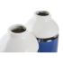 Vază DKD Home Decor 12 x 12 x 18,5 cm Argintiu Alb Albastru celest Bleumarin Gresie (2 Unități)