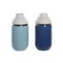 Vază DKD Home Decor 12,5 x 12,5 x 25 cm Alb Albastru celest Bleumarin Gresie (2 Unități)