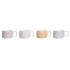Set de Căni de Cafea DKD Home Decor Galben Albastru Alb Roșu Metal Bambus Dolomite 260 ml 4 Piese