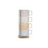 Set de Căni de Cafea DKD Home Decor Galben Albastru Alb Roșu Metal Bambus Dolomite 260 ml 4 Piese