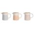 Tavă de scurgere pentru carne și pește DKD Home Decor Albastru Roz Oțel inoxidabil Galben Gresie Lemn MDF 680 ml 3 Unități
