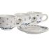 Set de Cești cu Farfurii DKD Home Decor Albastru Alb Metal Dolomite 180 ml 20 x 18 x 20 cm