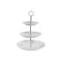Fructieră DKD Home Decor 27 x 27 x 34 cm Porțelan Roz Metal Alb