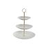 Fructieră DKD Home Decor 27 x 27 x 34 cm Porțelan Albastru Roz Metal