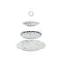 Fructieră DKD Home Decor 27 x 27 x 34 cm Porțelan Albastru Metal Alb