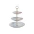 Fructieră DKD Home Decor 27 x 27 x 34 cm Porțelan Albastru Metal Fucsia Alb