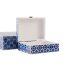 Casetă de Bijuterii DKD Home Decor Albastru Bleumarin Lemn 24 x 20 x 8 cm (2 Unități)