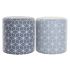 Suport pentru Picioare DKD Home Decor 31 x 31 x 33 cm Albastru Albastru celest Pin Geometric Mediterană (2 Unități)