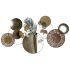 Figură Decorativă DKD Home Decor 90 x 8,3 x 49 cm Gri Auriu* Cupru Cercuri