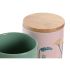 Staniu DKD Home Decor 11,5 x 11,5 x 17,5 cm Floral Roz Verde Bambus Gresie Shabby Chic (2 Unități)