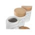 Staniu DKD Home Decor Lemn Alb Gresie 10 x 10 x 16 cm (3 Unități)