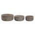 Decorațiune pentru Centrul Mesei DKD Home Decor Alb Natural Indian 30,5 x 30,5 x 12,7 cm (3 Piese)