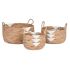 Set de Coșuri DKD Home Decor Alb Natural Въже Iarbă de mare Boho 55 x 55 x 40 cm