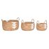 Set de Coșuri DKD Home Decor Alb Natural Въже Iarbă de mare Boho 55 x 55 x 40 cm
