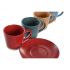 Set de Cești cu Farfurii DKD Home Decor Galben Albastru Roșu Verde Gresie 180 ml 14 x 14 x 2 cm