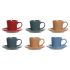 Set de Cești cu Farfurii DKD Home Decor Galben Albastru Roșu Verde Gresie 180 ml 14 x 14 x 2 cm
