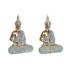 Figură Decorativă DKD Home Decor 18,6 x 9,7 x 27 cm Albastru Buda Turquoise Oriental murat (2 Unități)