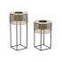 Set de jardiniere DKD Home Decor 33 x 33 x 67 cm Negru Auriu* Metal Loft
