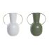 Vază DKD Home Decor 20 x 13 x 24 cm Metal Teracotă Alb Verde (2 Unități)