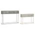 Set de jardiniere DKD Home Decor 100 x 22 x 70 cm Gri Metal Alb Vintage