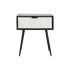 Noptieră DKD Home Decor 45 x 38 x 50 cm Negru Metal Alb Lemn de mango Wengue