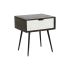 Noptieră DKD Home Decor 45 x 38 x 50 cm Negru Metal Alb Lemn de mango Wengue