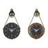 Ceas de Perete DKD Home Decor 43 x 8 x 71 cm Geam Negru Auriu* Fier (2 Unități)