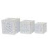 Set de jardiniere DKD Home Decor Frunze Auriu* Metal 15 x 15 x 15 cm Alb Tropical Frunza a unei plante