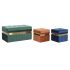 Banchetă DKD Home Decor Albastru Verde Portocaliu Auriu* Lemn MDF 93 x 47 x 45 cm (3 Unități)