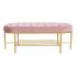 Banchetă DKD Home Decor 100 x 35 x 40 cm Roz Auriu* Metal