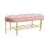 Banchetă DKD Home Decor 100 x 35 x 40 cm Roz Auriu* Metal