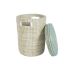 Set de Coșuri DKD Home Decor Albastru Alb Natural Iarbă de mare 44 x 44 x 51 cm
