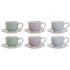 Set de Căni de Cafea DKD Home Decor Albastru Alb Verde Liliachiu Metal Dolomite 180 ml