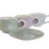 Set de Căni de Cafea DKD Home Decor Albastru Alb Verde Liliachiu Metal Dolomite 180 ml