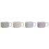 Set de Căni de Cafea DKD Home Decor Verde Albastru celest Liliachiu Metal Bambus Dolomite 260 ml