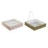 Suport pentru Șervețele DKD Home Decor Verde Muştar Maro închis Metal Lemn MDF 18 x 18 x 4 cm (4 Unități)