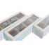 Cutie pentru infuzii DKD Home Decor Albastru Verde Liliachiu Geam Lemn MDF (3 Unități)