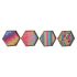 Tavă DKD Home Decor Multicolor Natural Lemn MDF 35 x 35 x 5 cm (4 Unități)