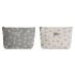 Trusă de Voiaj DKD Home Decor Alb Gri Bumbac 33 x 8 x 21 cm (2 Unități)