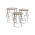 Set de 3 mese Home ESPRIT Maro Argintiu Natural Oțel Lemn de mango 49,5 x 49,5 x 62 cm