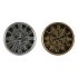 Ceas de Perete Home ESPRIT Negru Auriu* Argintiu Metal Geam 25 x 6,3 x 25 cm (2 Unități)
