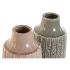 Vază Home ESPRIT Gri Roz Porțelan 15 x 15 x 31 cm (2 Unități)