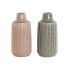 Vază Home ESPRIT Gri Roz Porțelan 15 x 15 x 31 cm (2 Unități)