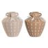 Vază Home ESPRIT Maro Maro Deschis Ceramică Colonial Franjuri 15,5 x 15,5 x 17,1 cm (2 Unități)