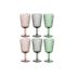Set de pahare Home ESPRIT Negru Roșu Verde Geam 285 ml (6 Unități)