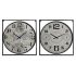 Ceas de Perete Home ESPRIT Alb Negru Metal Lemn MDF 62 x 6 x 65 cm (2 Unități)
