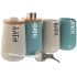 Set de Baie Home ESPRIT Bej Turquoise Bambus ABS Dolomite 9 x 8,5 x 19 cm (2 Unități)