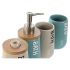 Set de Baie Home ESPRIT Bej Turquoise Bambus ABS Dolomite 9 x 8,5 x 19 cm (2 Unități)