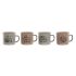 Set de 4 Căni tip Halbă Home ESPRIT Albastru Roz Gresie 285 ml 9 x 7 x 8 cm